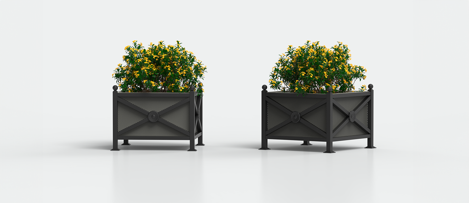 Fioriera Orchidea Maxi con pareti in lamiera forata vista 3