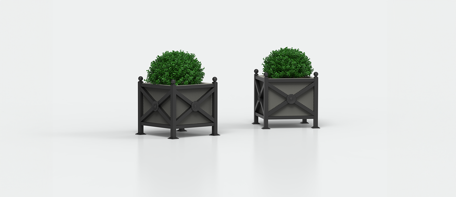 Fioriera Orchidea Midi con pareti in lamiera forata vista 2