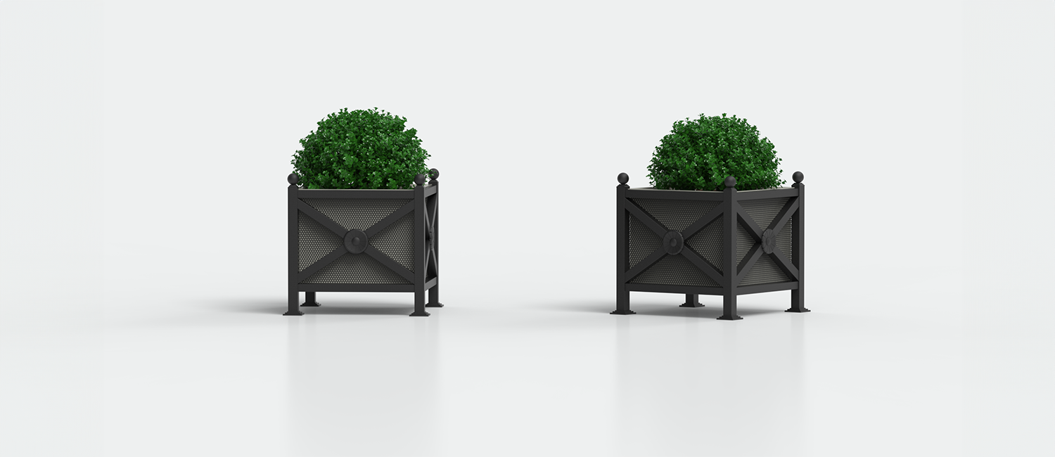 Fioriera Orchidea Midi con pareti in lamiera forata vista 3