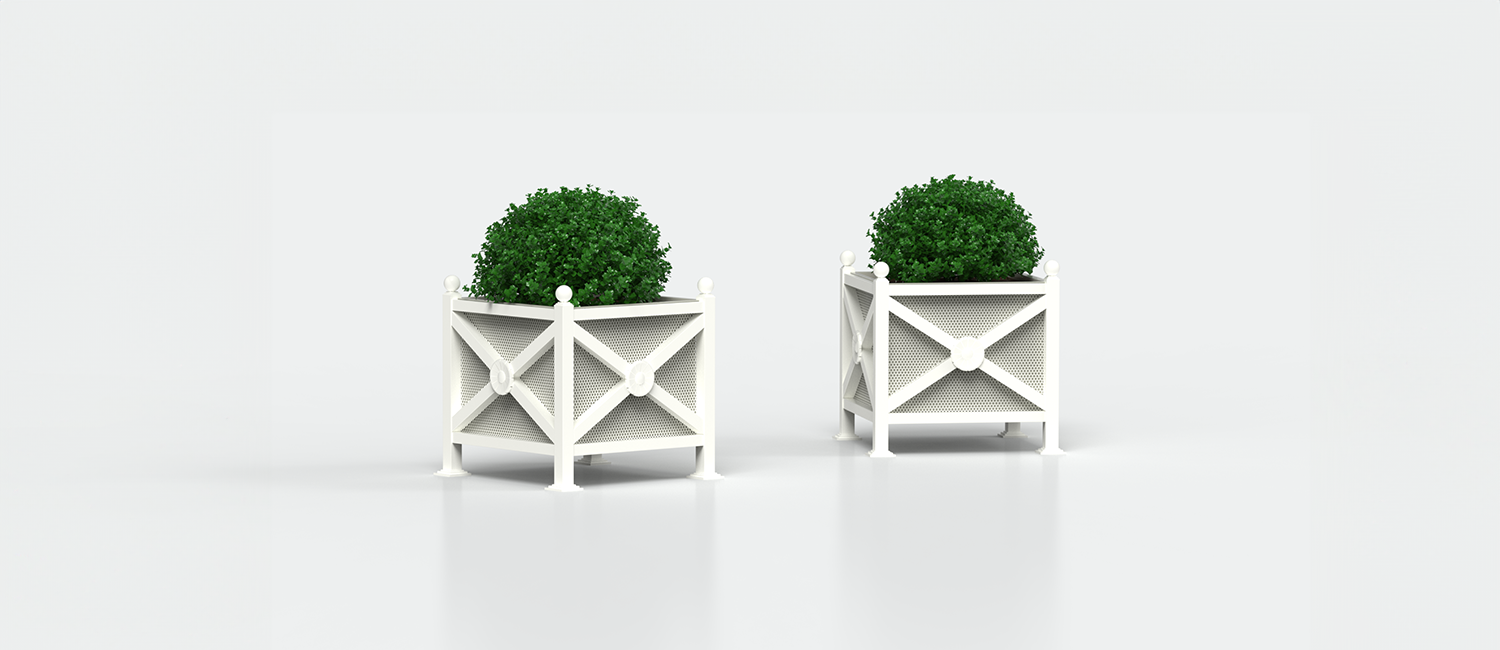 Fioriera Orchidea Midi con pareti in lamiera forata vista 5