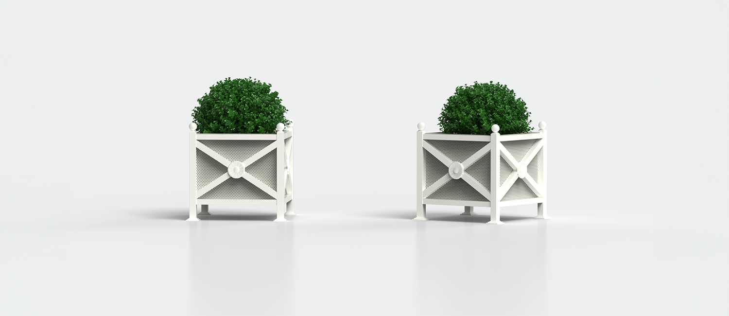 Fioriera Orchidea Midi con pareti in lamiera forata vista 6