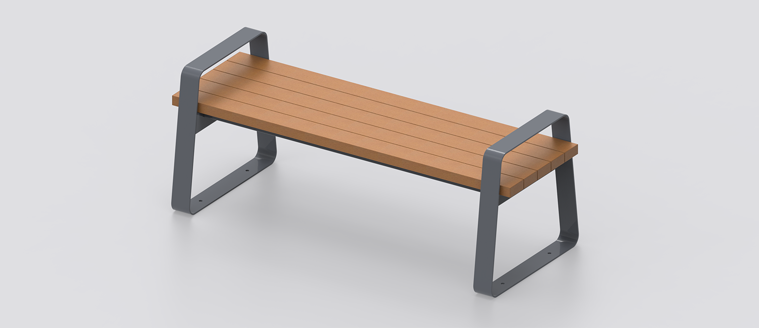 Panca Easy WPC con braccioli vista 1