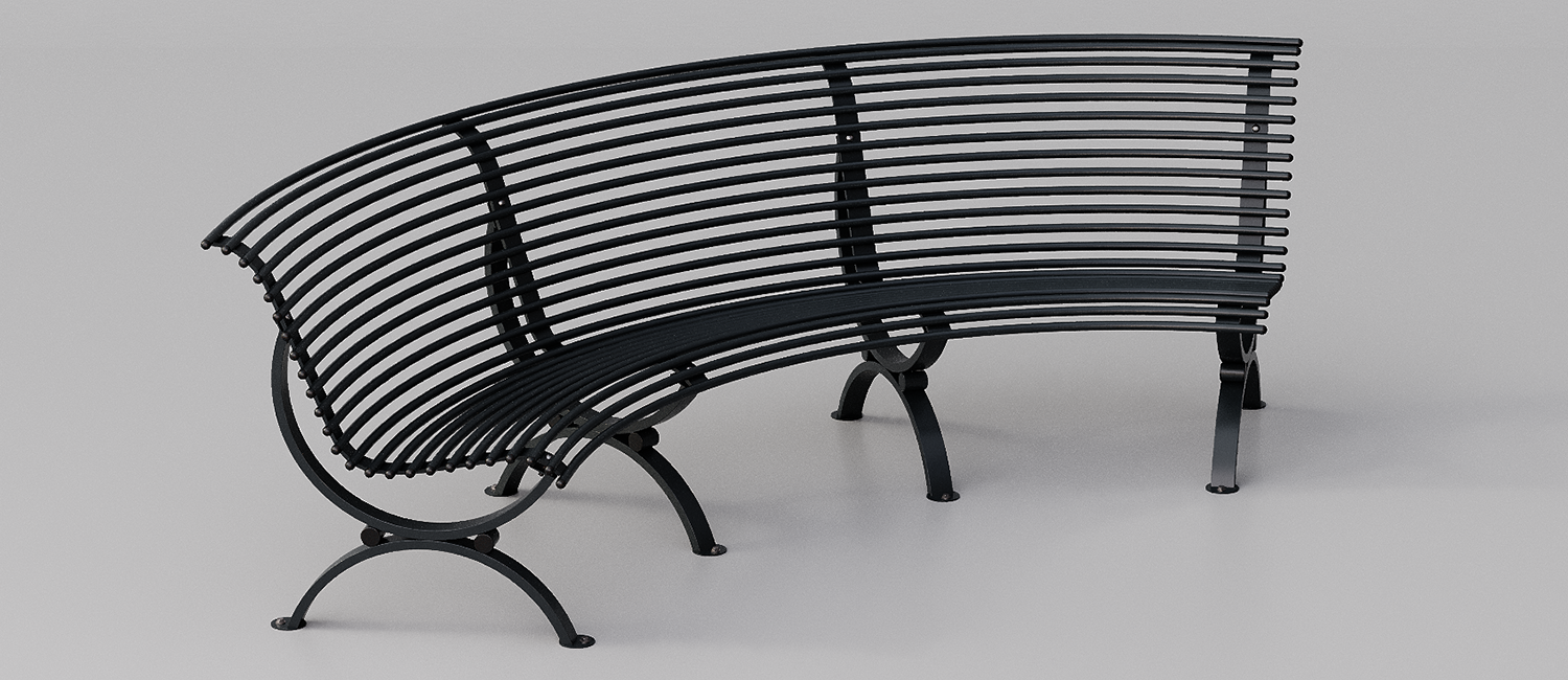 Bench Clematis seat curved inwards vista 5