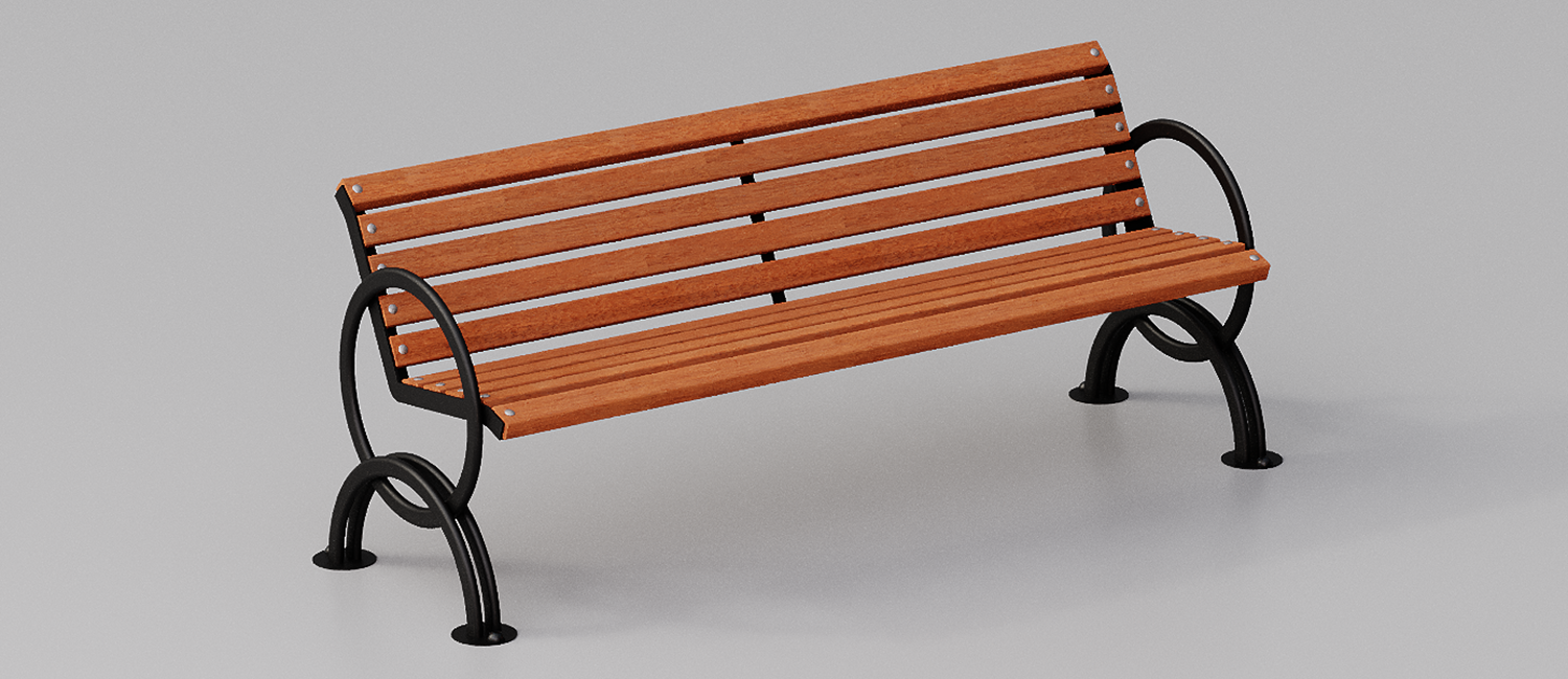 Bench Lesina with armrests vista 1