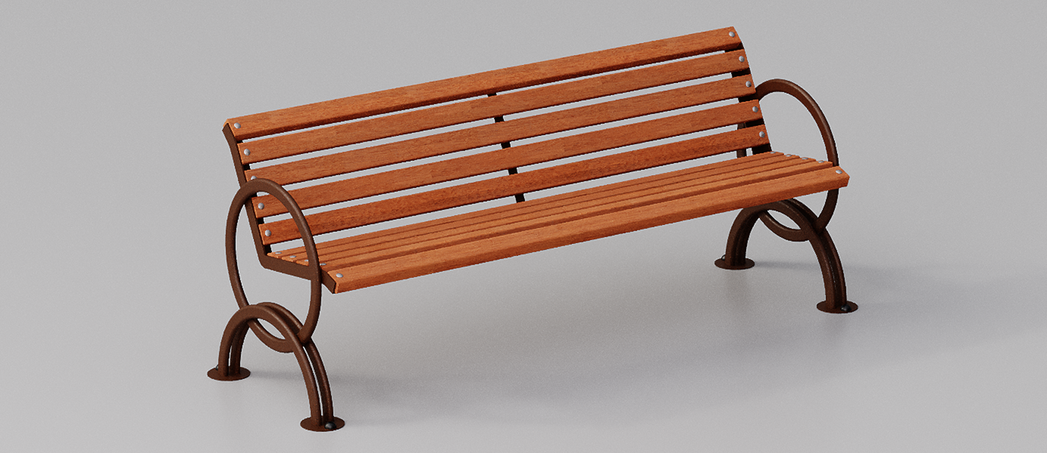 Bench Lesina with armrests vista 2