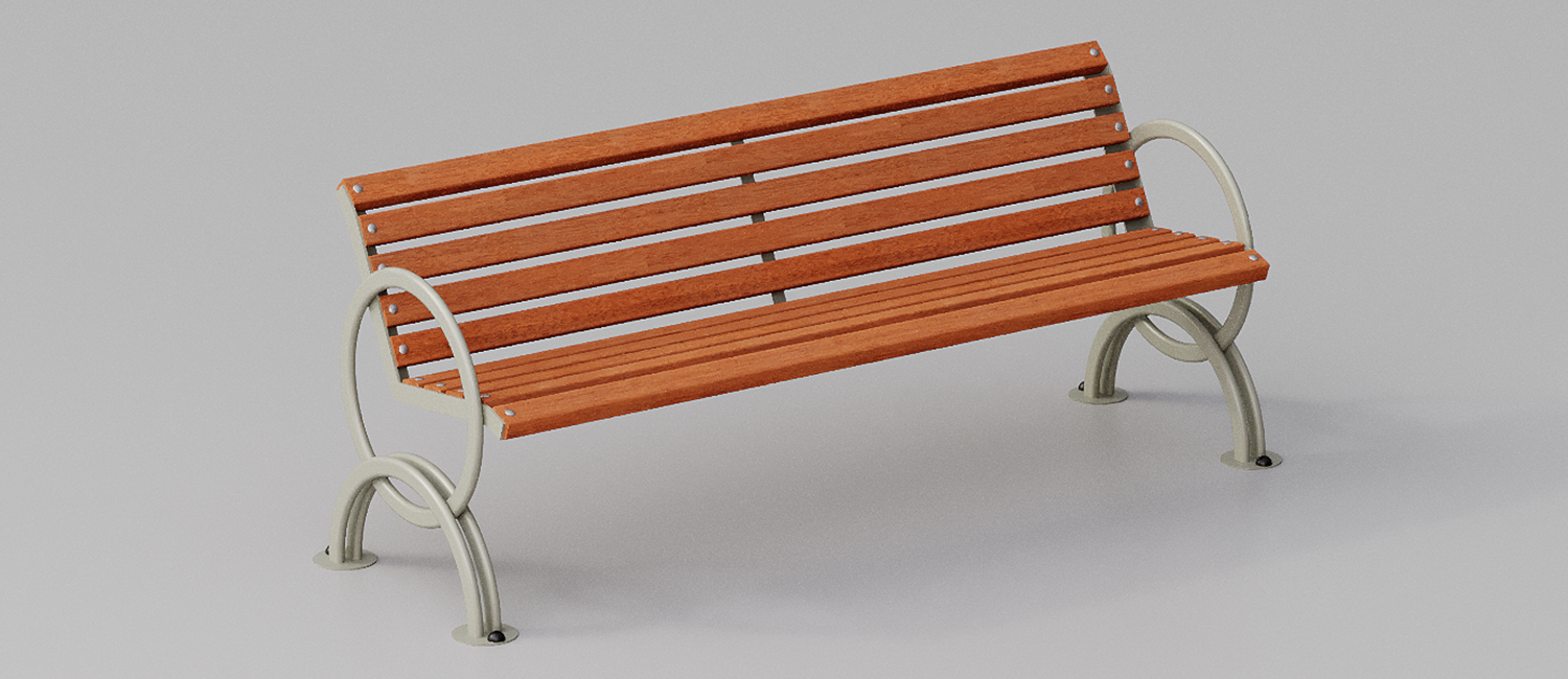 Bench Lesina with armrests vista 3