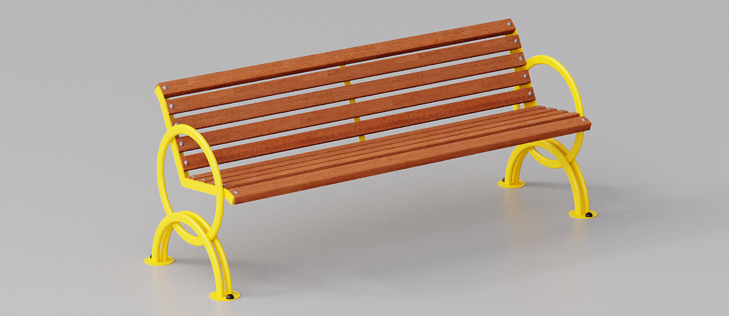 Bench Lesina with armrests vista 4