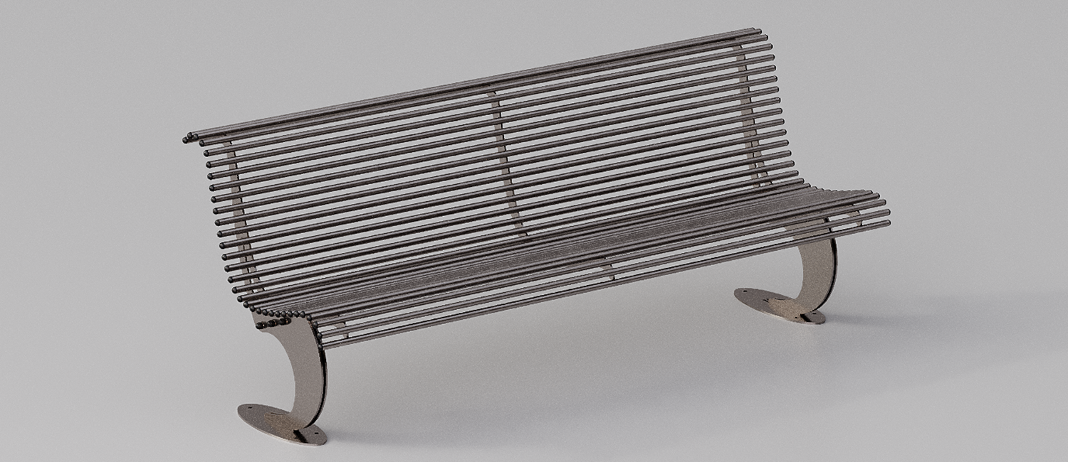 Panchina Luxe in Acciaio inox vista 1