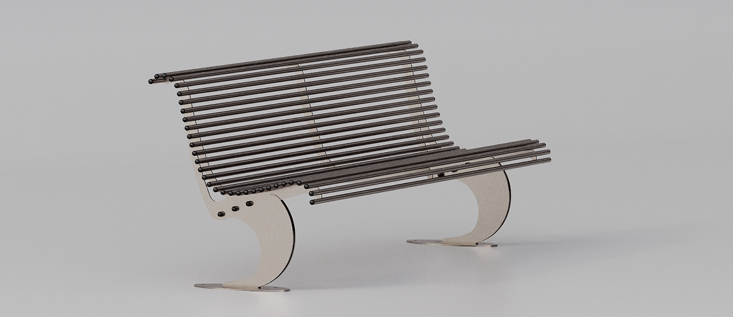 Panchina Luxe in Acciaio inox vista 2