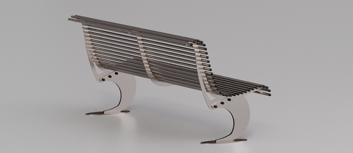 Panchina Luxe in Acciaio inox vista 3