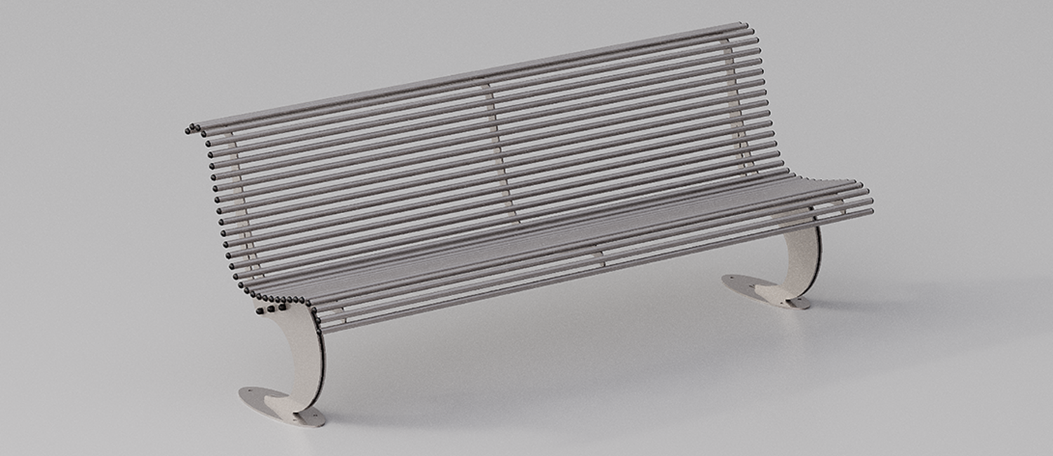 Panchina Luxe in Acciaio zincato vista 1