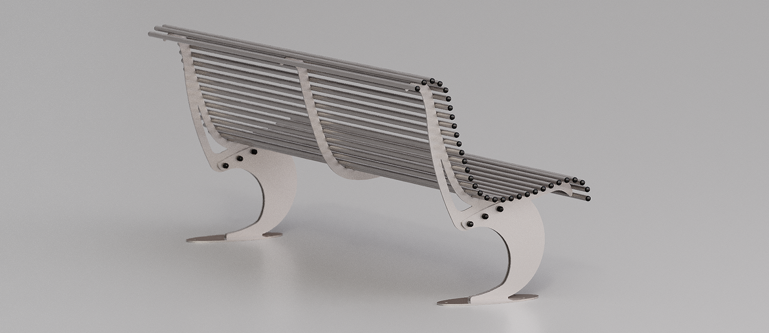 Panchina Luxe in Acciaio zincato vista 3