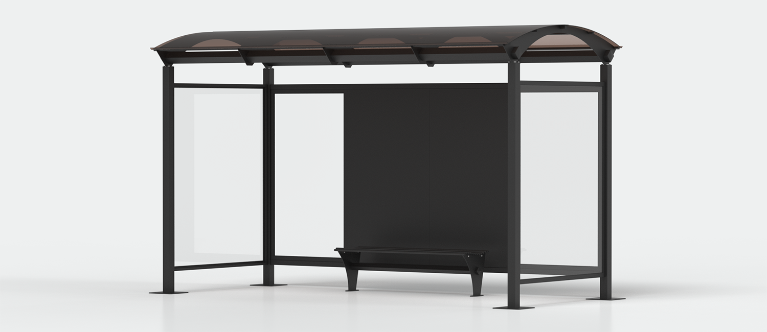 Pensilina Alessandra con pareti laterali vista 2