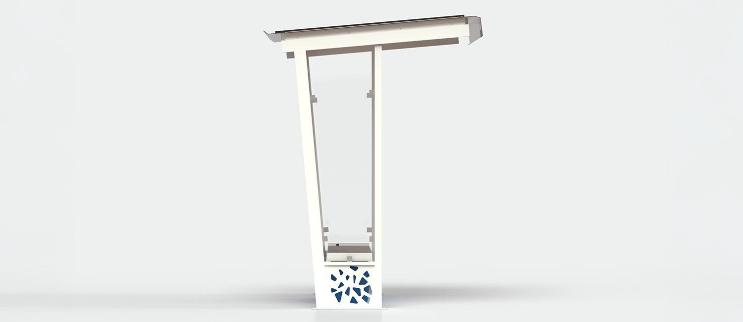 Komete Solar shelter with display case vista 3