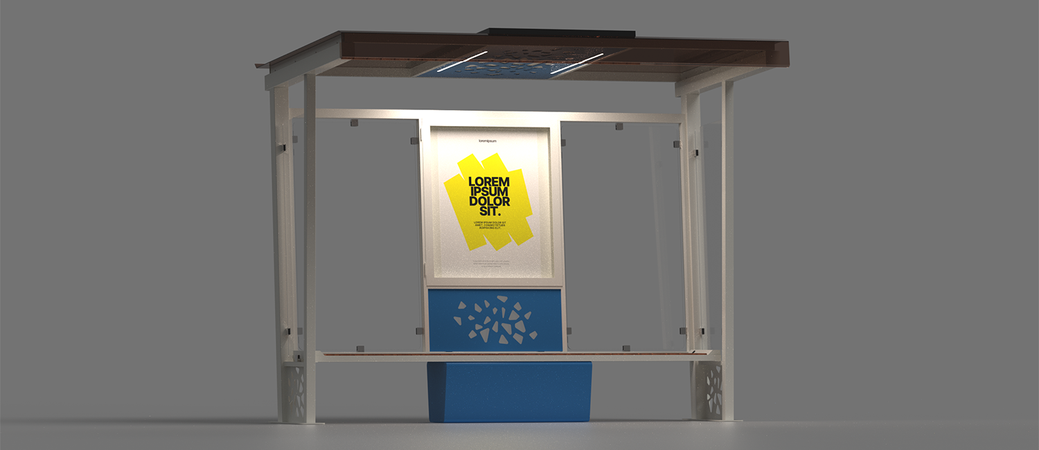 Komete Solar shelter with display case vista 5