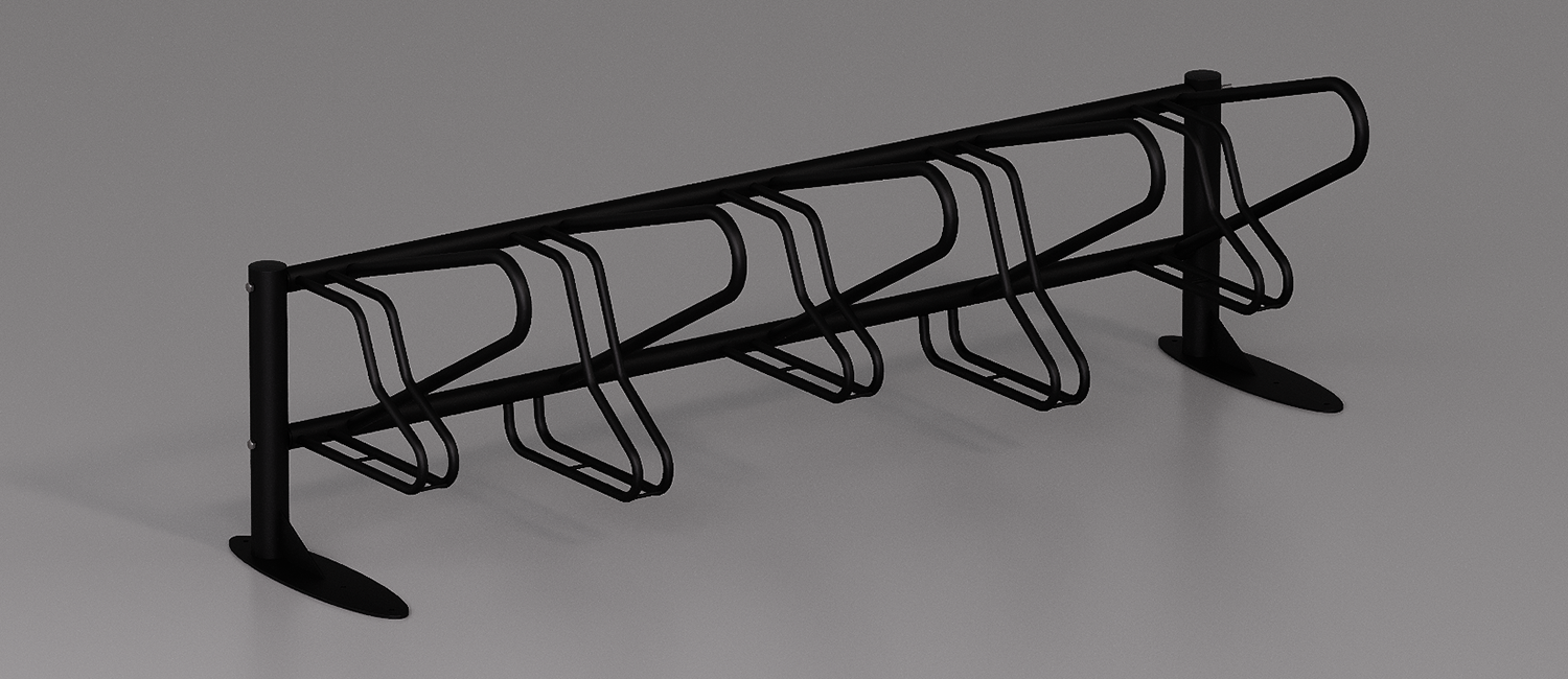 Milano bike rack with plate vista 1