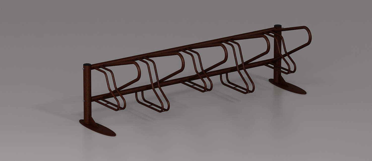 Milano bike rack with plate vista 2