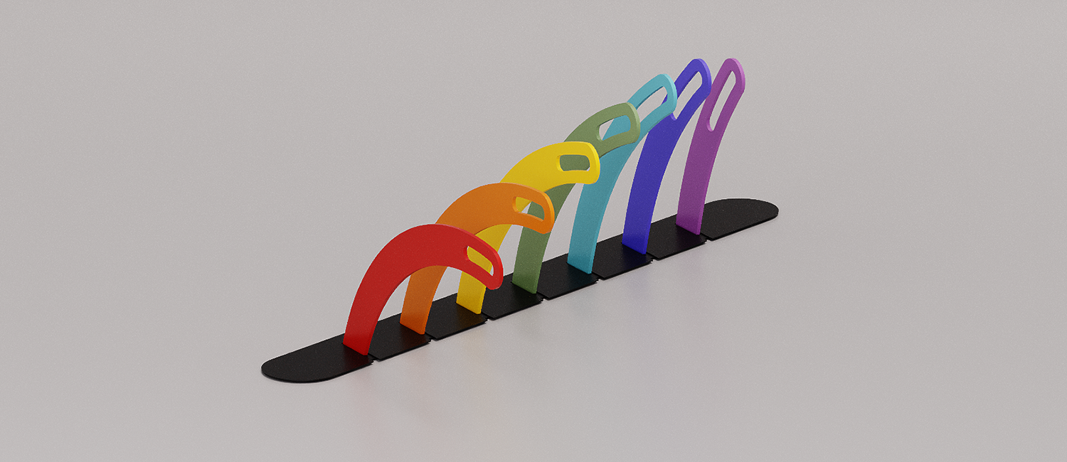 Rainbow bike rack vista 1