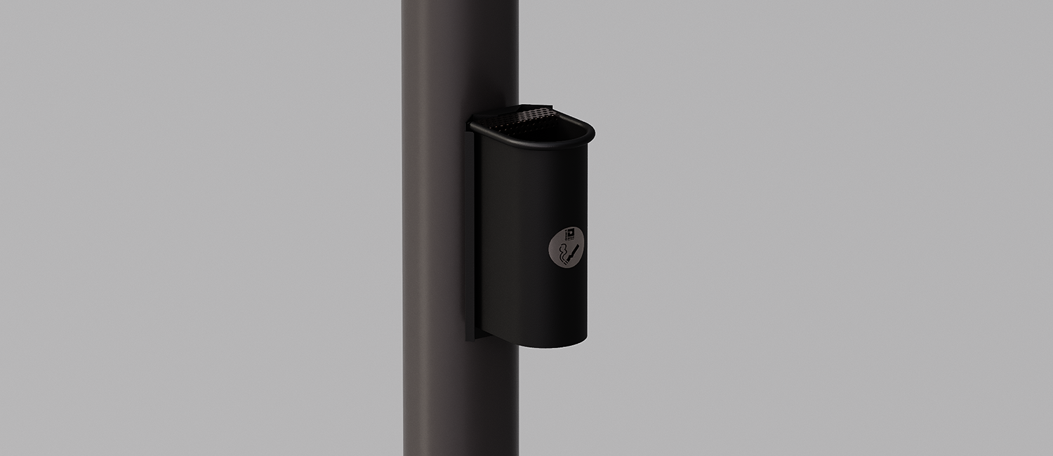 Ashtray Cicco mounting on existing pole vista 1