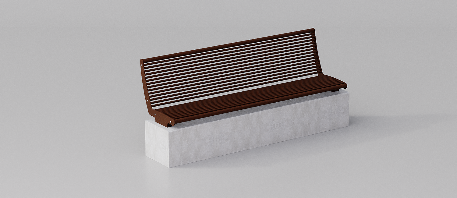 Panama bench wall mounted vista 3