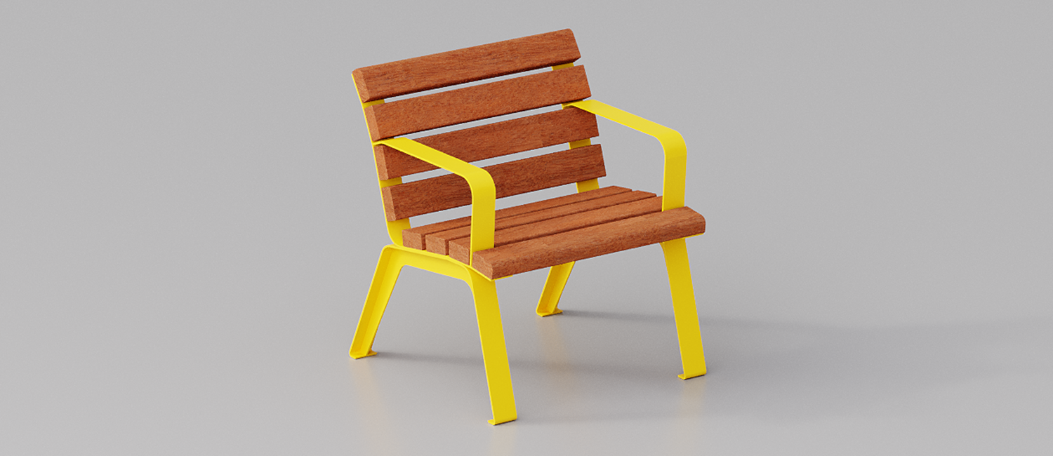 Seduta singola Betty con braccioli e fasce in Okumè vista 7