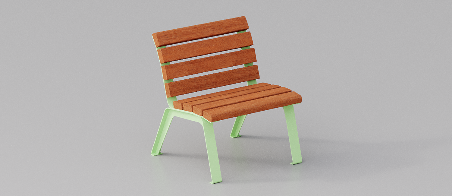 Seduta singola Betty senza braccioli con fasce in Okumè vista 1