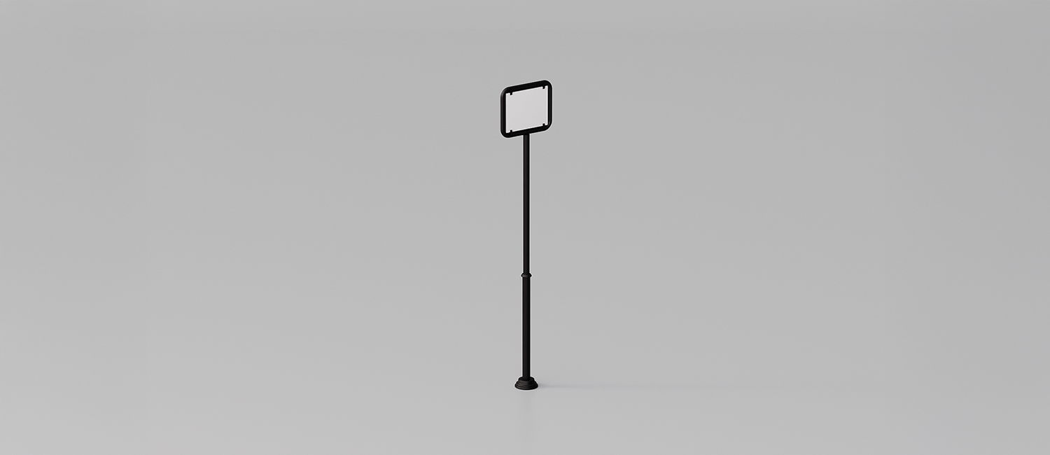 Messapia street plate with stand for ceramic plaques vista 1