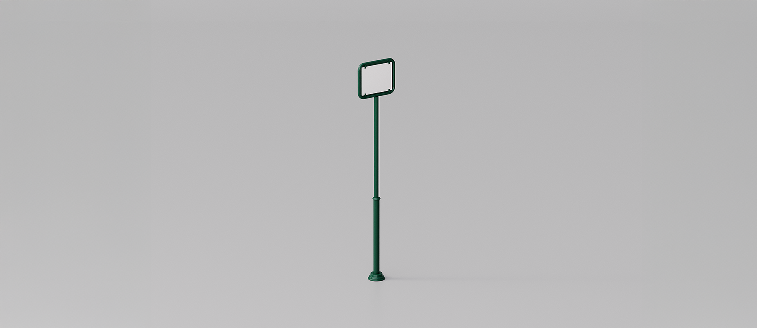 Messapia street plate with stand for ceramic plaques vista 2