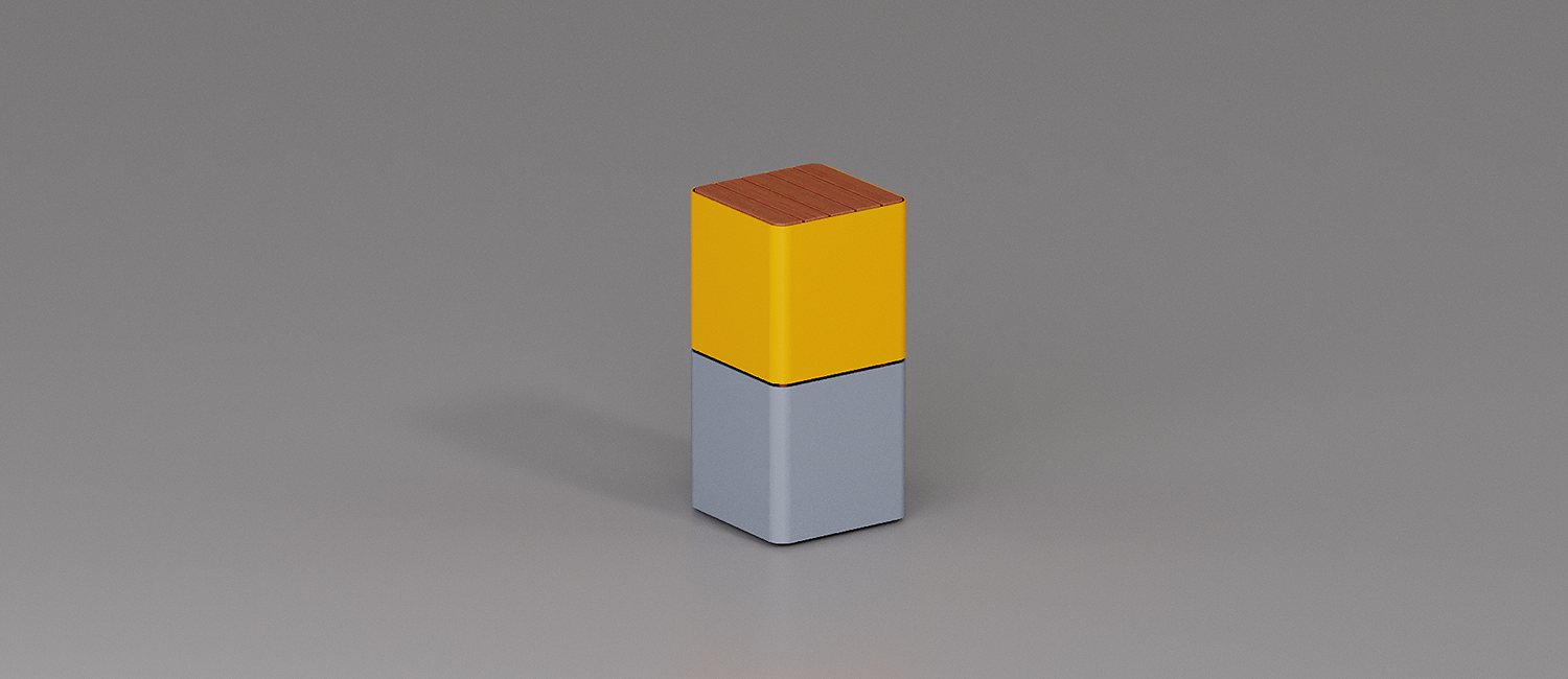 Tavolino Cubik con piano in legno di Okumè vista 4