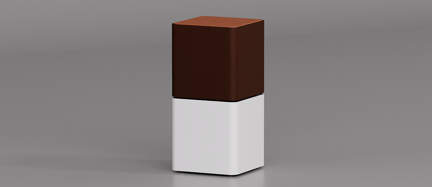 Tavolino Cubik con piano in legno di Okumè vista 7