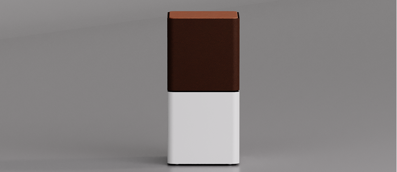 Tavolino Cubik con piano in legno di Okumè vista 8