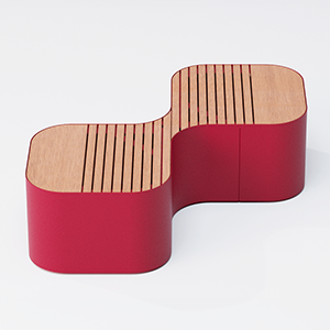 Pinch bench with 2 modules for seating only.