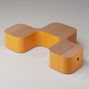 Pinch bench with 3 modules for seating only