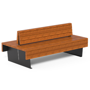 Flea bench double seat with OKUME wood planks