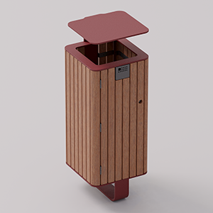 Cestino Io con rivestimento in legno
