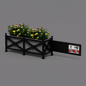 Open Go pedestrian barrier with 120cm right barrier