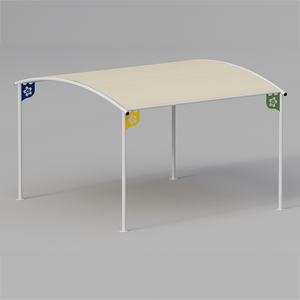 Pergola Abacus con piastre e telo in PVC