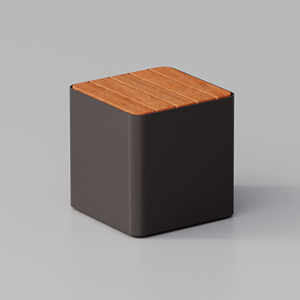 Seduta Cubik con listoni in legno