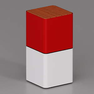 Cubik table with Okumè wood top