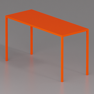 Simply outdoor table with sheet metal top