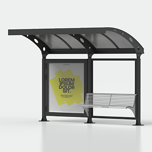 <strong>Variante:</strong><br> - con bacheca posteriore sinistra<br> - panchina a destra