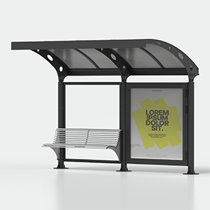 <strong>Variante:</strong><br> - con bacheca posteriore destra<br> - panchina a sinistra